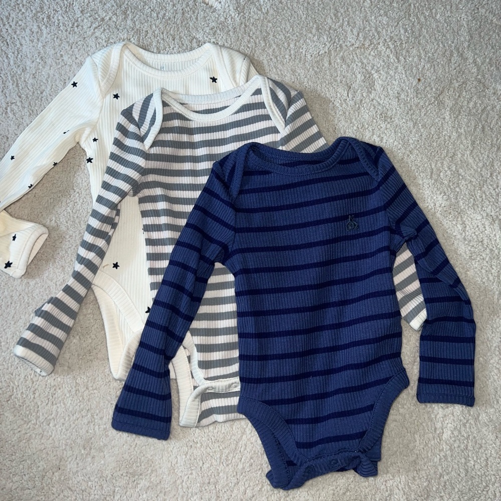 GAP Blue and Gray Bodysuits Soft Stretchy One Pieces